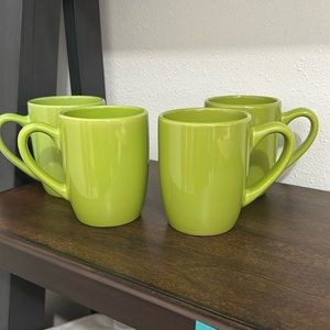 Royal Norfolk coffee mugs set of 4, lime green